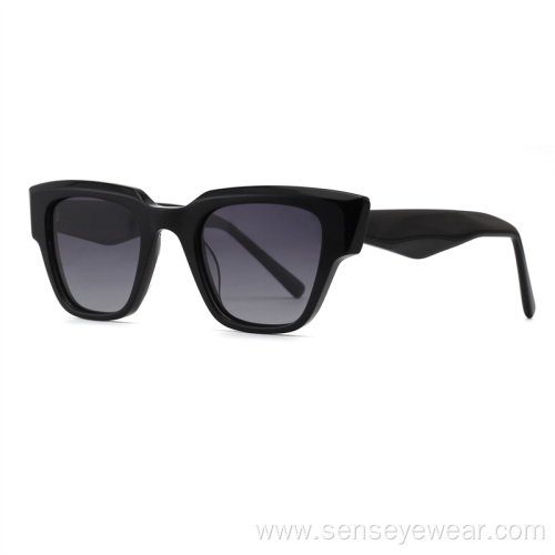 Women UV400 Bevel Polarized Shades Acetate Sunglasses